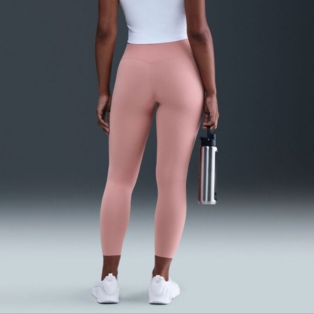 Nike Womens Zenvy Dri-FIT High Rise 7/8 Tights In Rust Pink